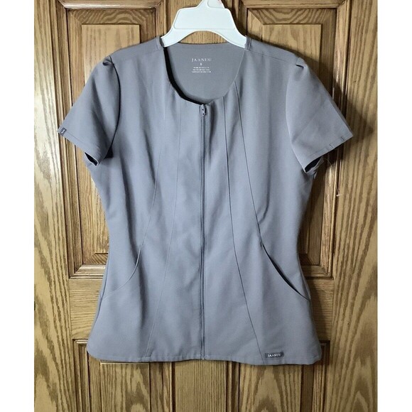 Jaanuu Princess Full Zip Scrub Top Gray Size Small - Picture 1 of 7